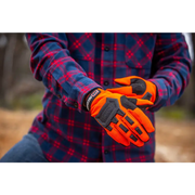 Person wearing orange glove in ARB Premium Recovery Kit S2 - snatch strap included