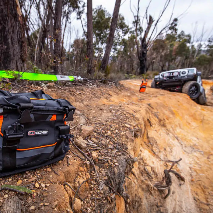 ARB Premium Recovery Kit S2 with drone and camera attached for snatch strap retrieval.