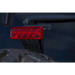 Red tail light on a Jeep Wrangler rear bar.