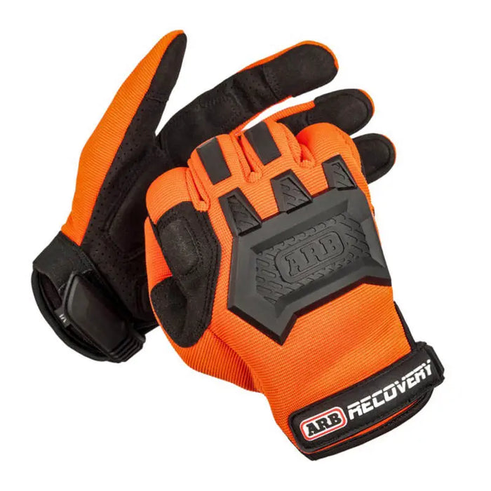 ARB Recovery Glove: Orange and black gloves on display