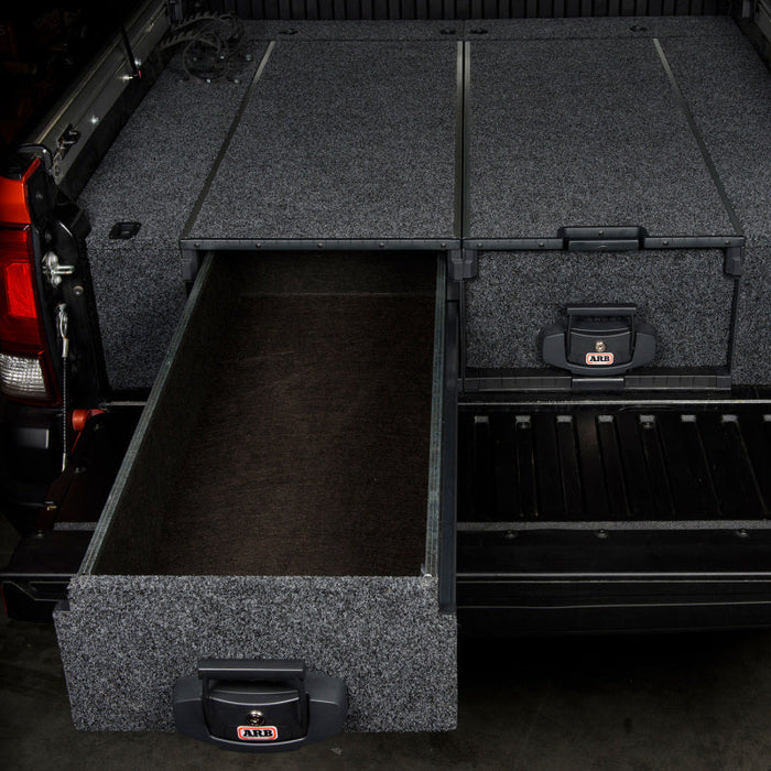 Arb roller drawer 53x20x12 xtrnl intrnl 49 x 17 x 10 truck bed storage solution for jeep wrangler and ford bron