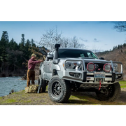 ARB Safari 4X4 Snorkel on Silver Toyota Tacoma Truck with Man