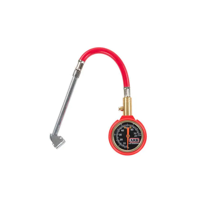 ARB Small Dial Tire Gauge with Metal Handle in Red and Black