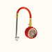 ARB Small Dial Tire Gauge with red and gold colored hose and metal handle