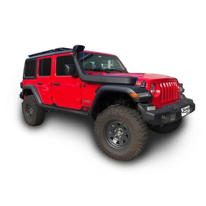 ARB Snorkel for Jeep Wrangler with Red Paint and Black Tires