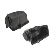 Black plastic push buttons for ARB Threaded Socket Surface Mount housing.