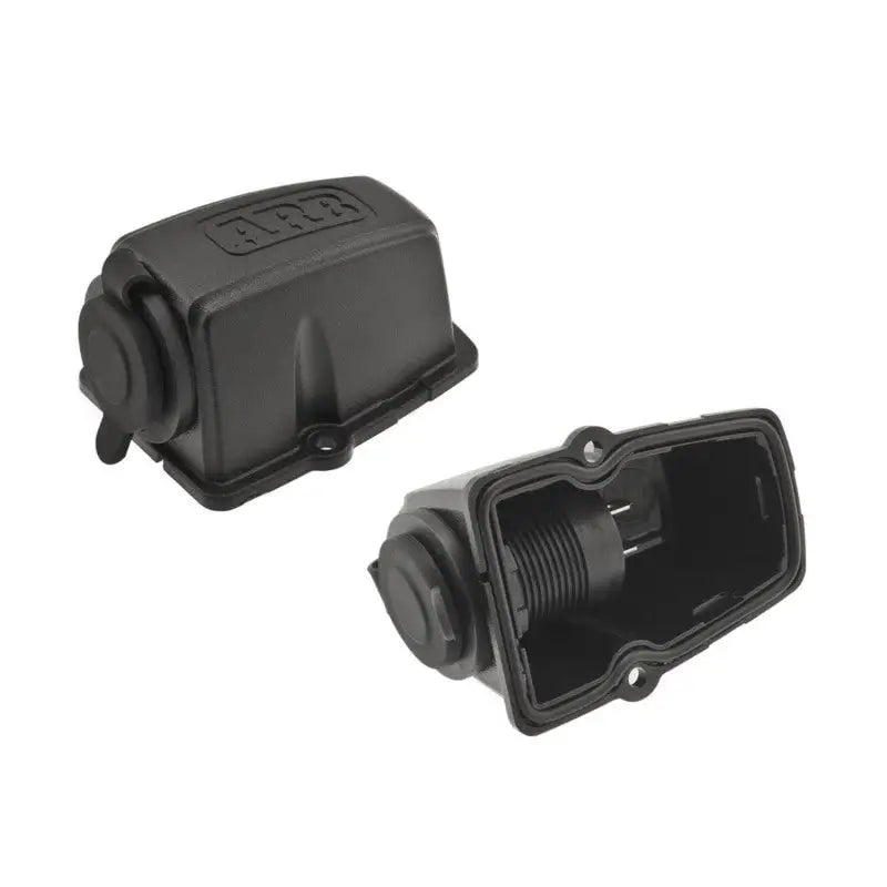 Black plastic push buttons for ARB Threaded Socket Surface Mount housing.