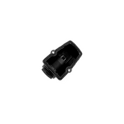 Black plastic cover for small camera threaded socket surface mount housing.