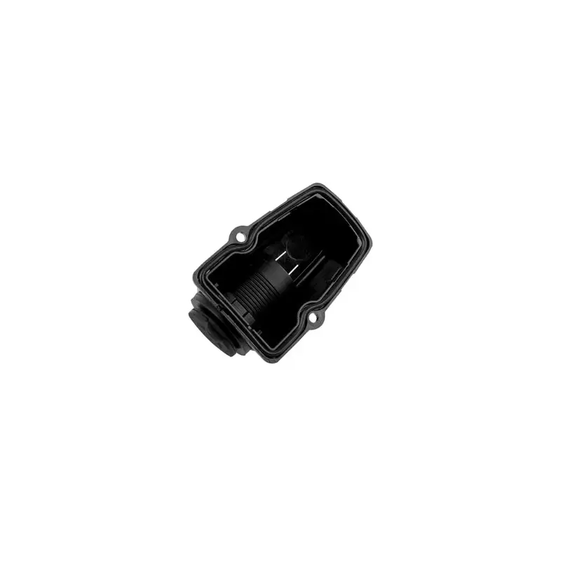 Black plastic cover for small camera threaded socket surface mount housing.