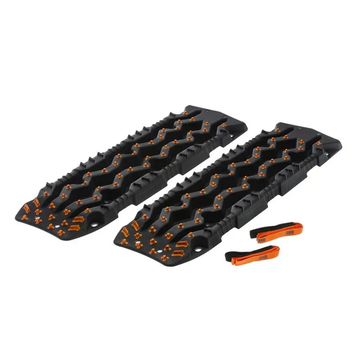 Tred Pro Black Motorcycle Pedals with Orange Studs