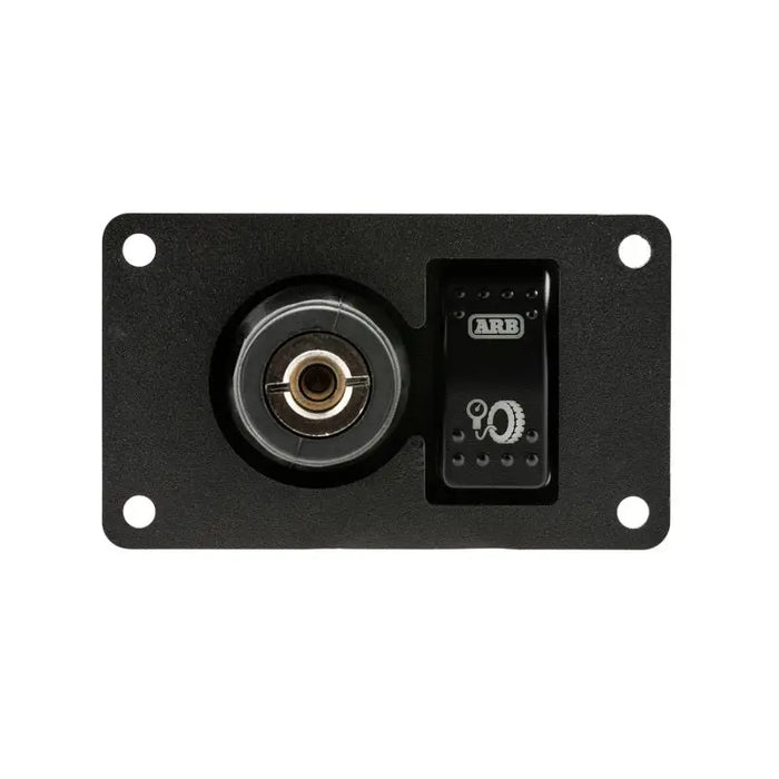 Universal switch coupling bracket with black and white button on the left side.