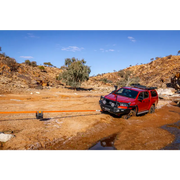 ARB Weekender Recovery Kit red truck stuck in mud