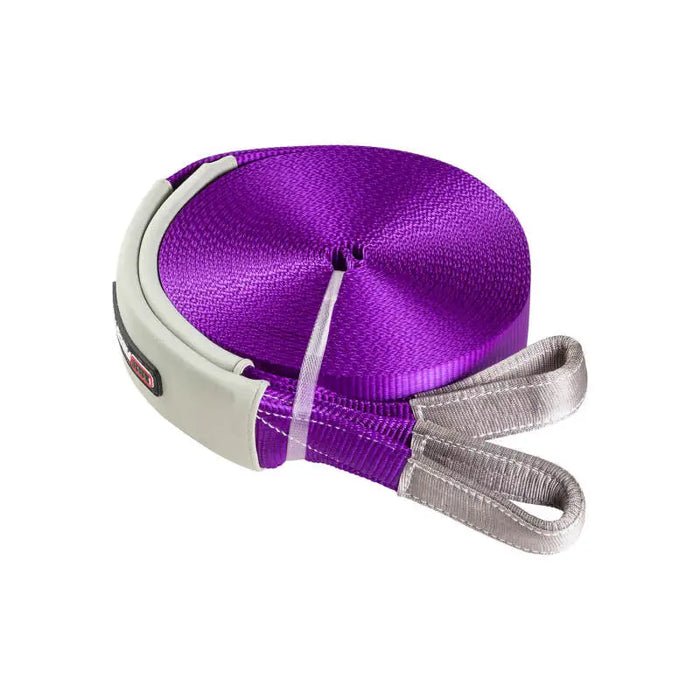 ARB Winch Ext Strap 17600: Purple and silver shoelace design with silver buckle