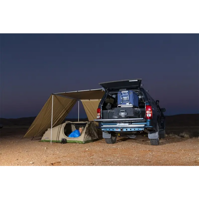 ARB Wind Break-Front 2000mm Fire Retardant Tent set up in desert