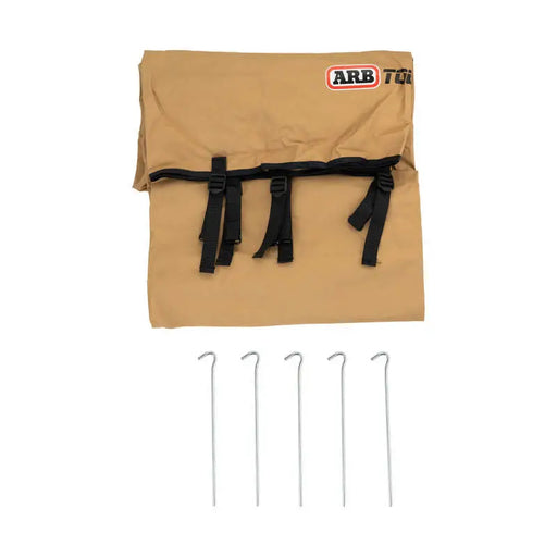ARB Wind Break-Front 2500mm Tan Bag with Black Straps, White Clips