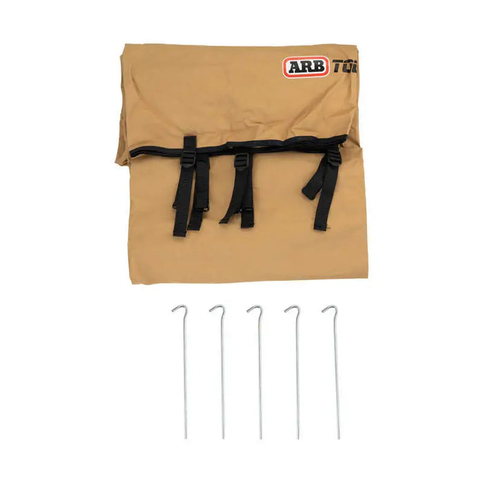 ARB Wind Break-Front 2500mm Tan Bag with Black Straps, White Clips