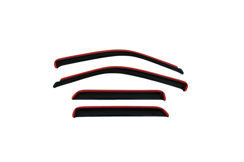 Avs toyota hilux double cab ventvisor in-channel window deflectors - red and black