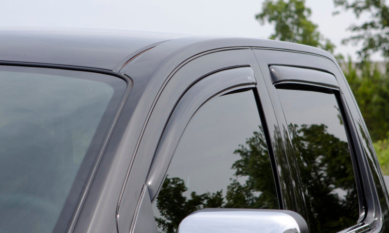 Black truck with side mirror, avs toyota hilux double cab ventvisor in-channel front & rear window deflectors 4pc - smoke