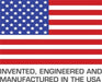 American flag background with ’invented, engineered, and manufactured in the usa’ text overlaid on avs toyota hilux double cab ventvisor in-channel front