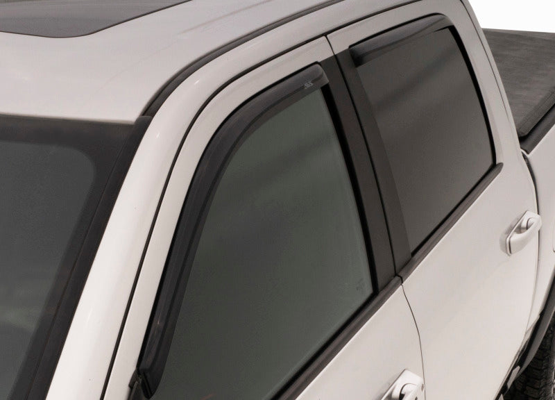 Black roof rack truck window deflector avs hilux double cab ventvisor smoke