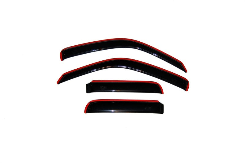 Avs in-channel ventvisor window deflectors for jeep liberty - red and black 4pc