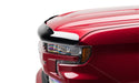 Red car front end protected by avs bugflector ii hood shield, car wash safe