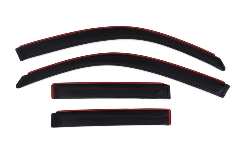 Black and red car side window trims for avs toyota 4runner ventvisor in-channel window deflectors