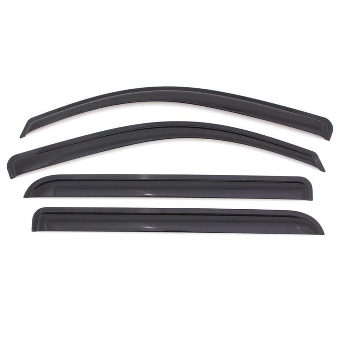 Avs 4pc smoke window deflectors for toyota 4runner - black plastic vents on white background