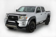 White truck with black bumper featuring avs toyota tacoma double cab ventvisor in-channel window deflectors