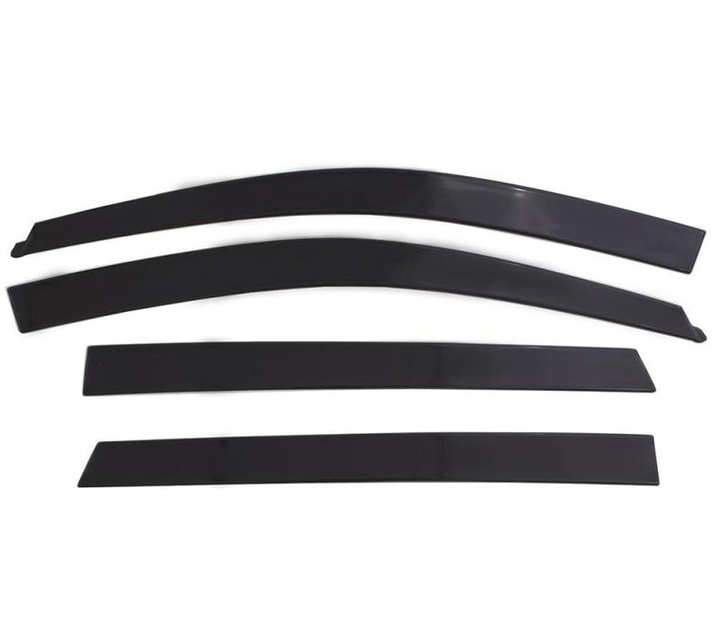 Black plastic window trims for 05-15 toyota tacoma double cab - low profile ventvisor deflectors