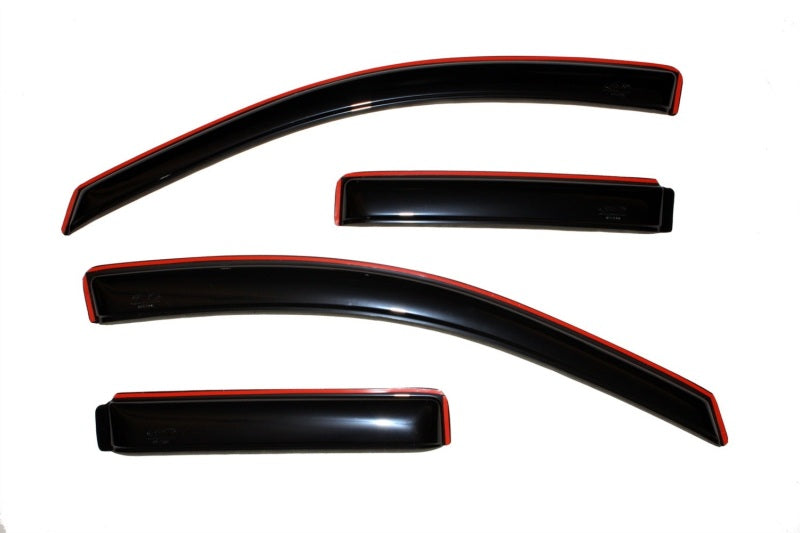 Black and red avs jeep compass window deflectors for fresh air in-channel ventvisor