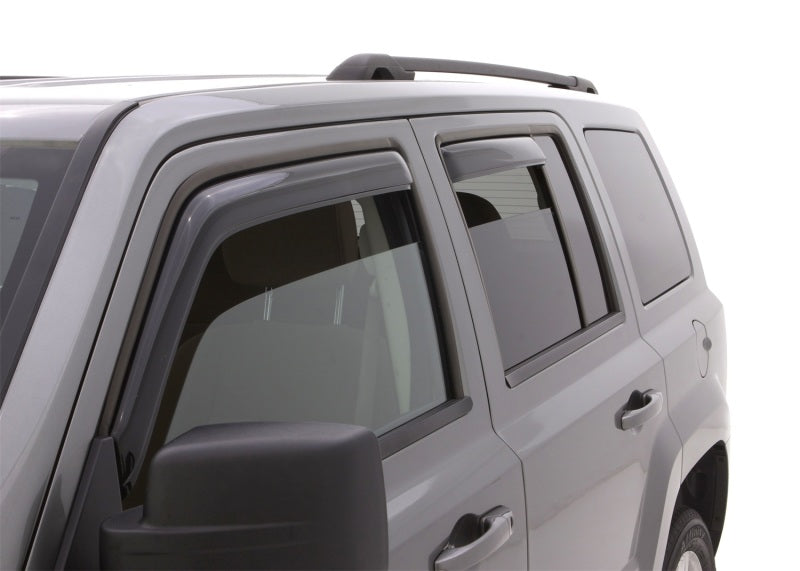 Avs smoke window deflectors for jeep patriot with roof rack