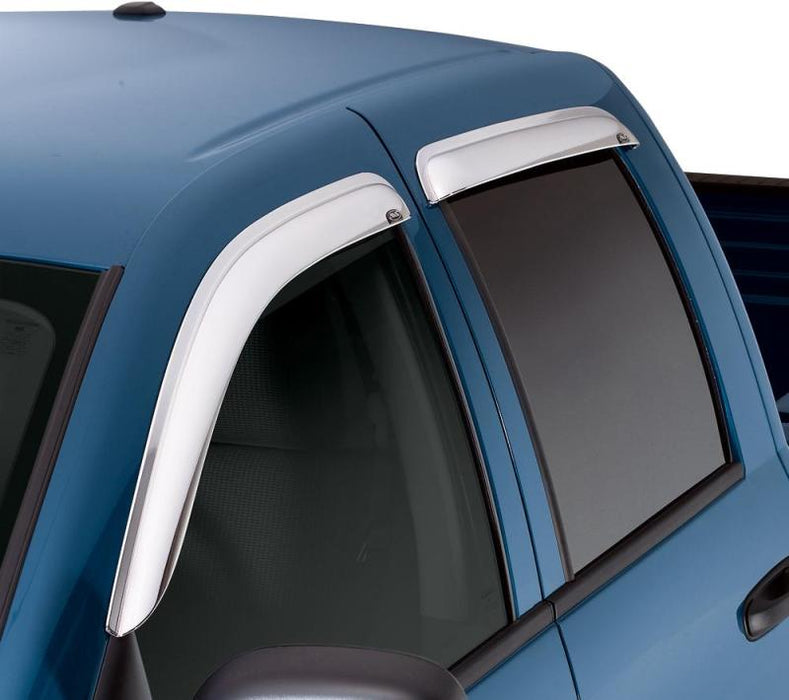 Blue truck with black roof rack - avs jeep patriot ventvisor rear window deflectors 4pc