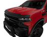 Red truck with black wheels on white background, avs aeroskin ii textured low profile hood shield for jeep wrangler