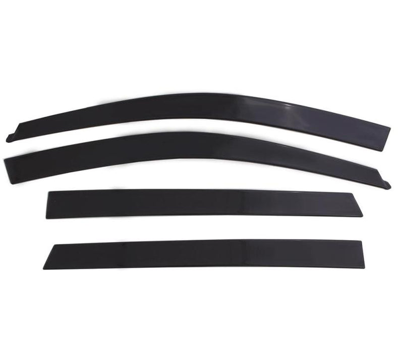 Black plastic low-profile window deflectors for jeep wrangler unlimited - smoke