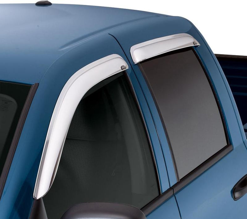 Blue toyota 4runner with black roof rack - avs ventvisor outside mount rear window deflectors