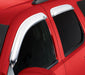 Red toyota 4runner with black roof rack & avs chrome window deflectors