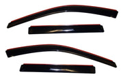 Avs black and red side window visors for ford with channel ventvisor