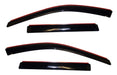 Avs black and red side window visors for ford with channel ventvisor