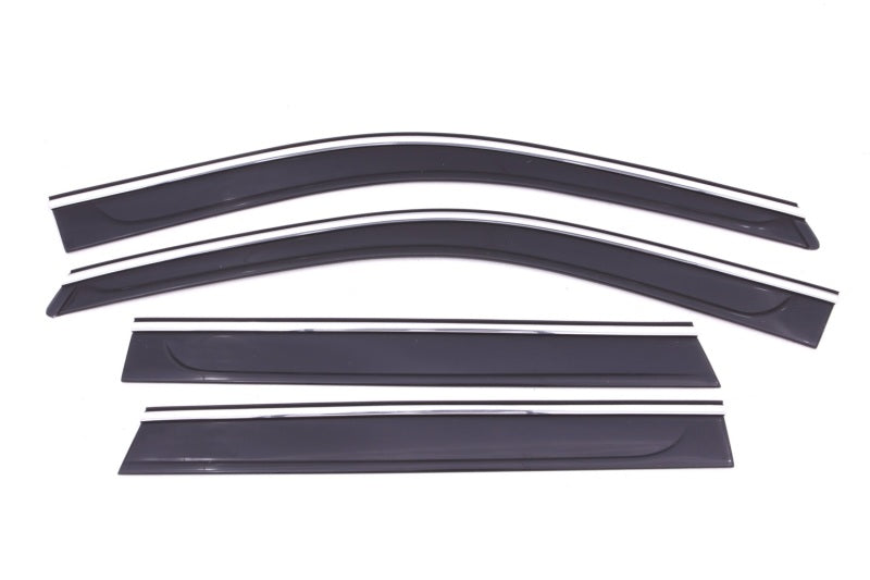 Avs jeep grand cherokee low profile window deflector set - smoke w/chrome trim