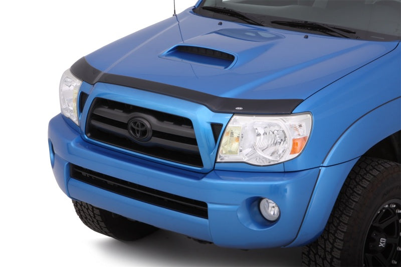 Avs 12-15 toyota tacoma aeroskin hood shield - smoke, blue truck with black hood