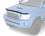 Blue toyota tacoma truck with black hood, avs bugflector ii hood shield - smoke, car wash safe