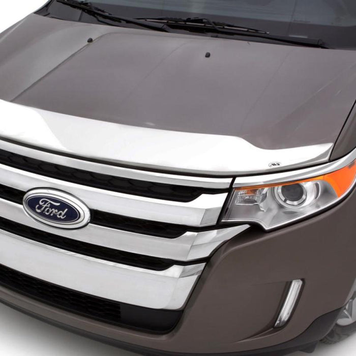 Gray ford edge front view avs aeroskin hood shield chrome - special hardware required