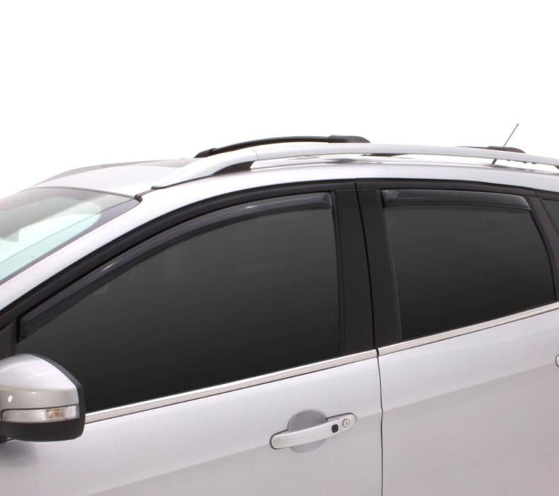 Avs toyota tacoma double cab window deflectors with roof rack in smoke color