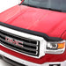 Avs toyota tacoma hoodflector low profile hood shield - smoke, car wash safe red truck with black hood displayed