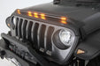 Black jeep wrangler jl aeroskin low profile hood shield with lights