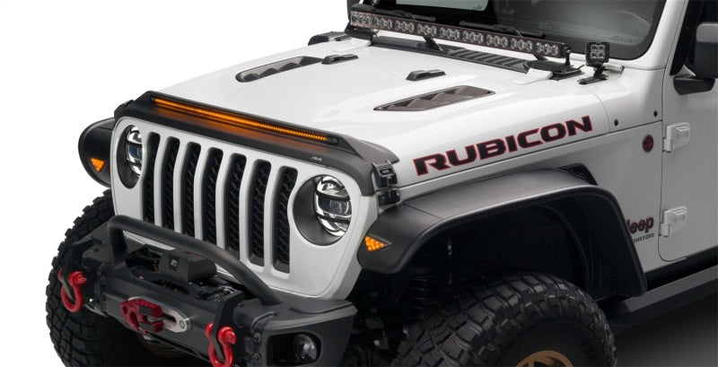 Avs 2018-2019 jeep wrangler (jl) aeroskin low profile hood shield - black