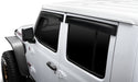 White truck with black window and bumper, avs 2018 jeep wrangler unlimited ventvisor low profile window deflectors