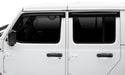 White van with black roof parked next to avs 2018 jeep wrangler unlimited window deflectors - smoke