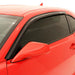 Red car with avs original ventvisor outside mount window deflectors providing fresh air
